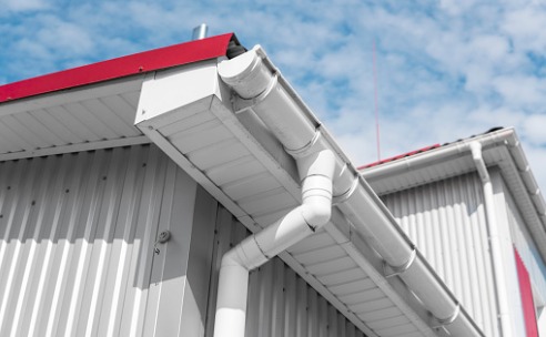 A gutter system after Gutter Repair in Pekin IL
